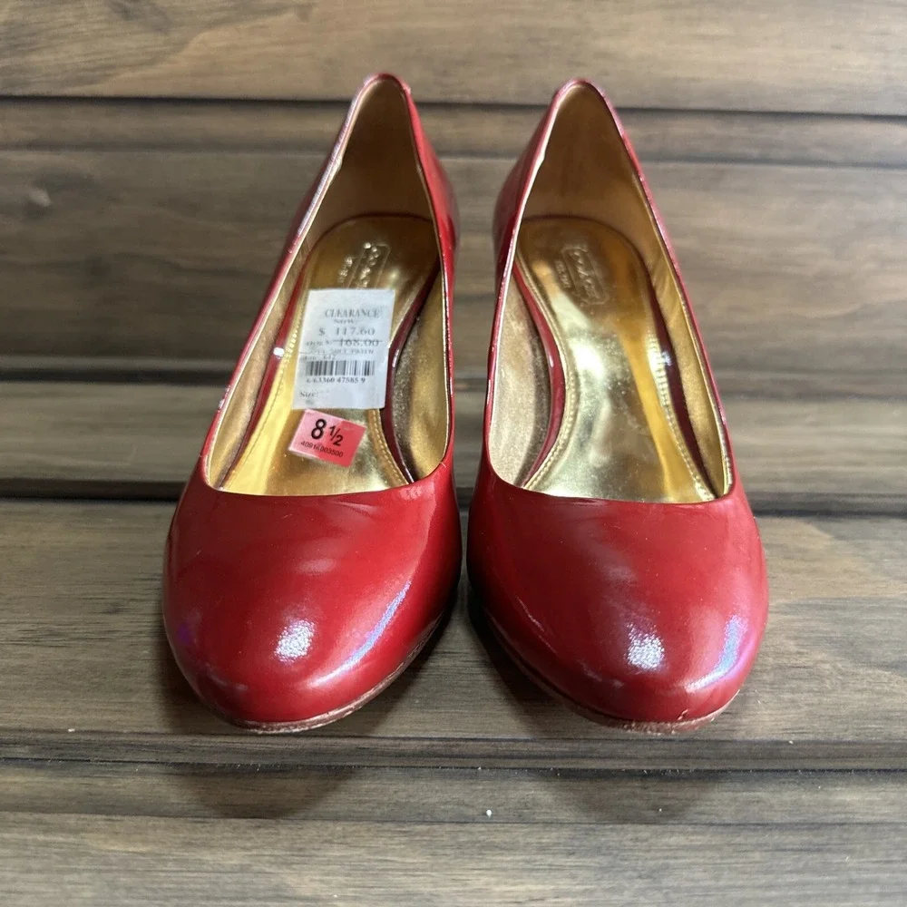Coach‎ Sheri Pumps Heels Patent Leather Hot Pink Womens - Size 8.5 B